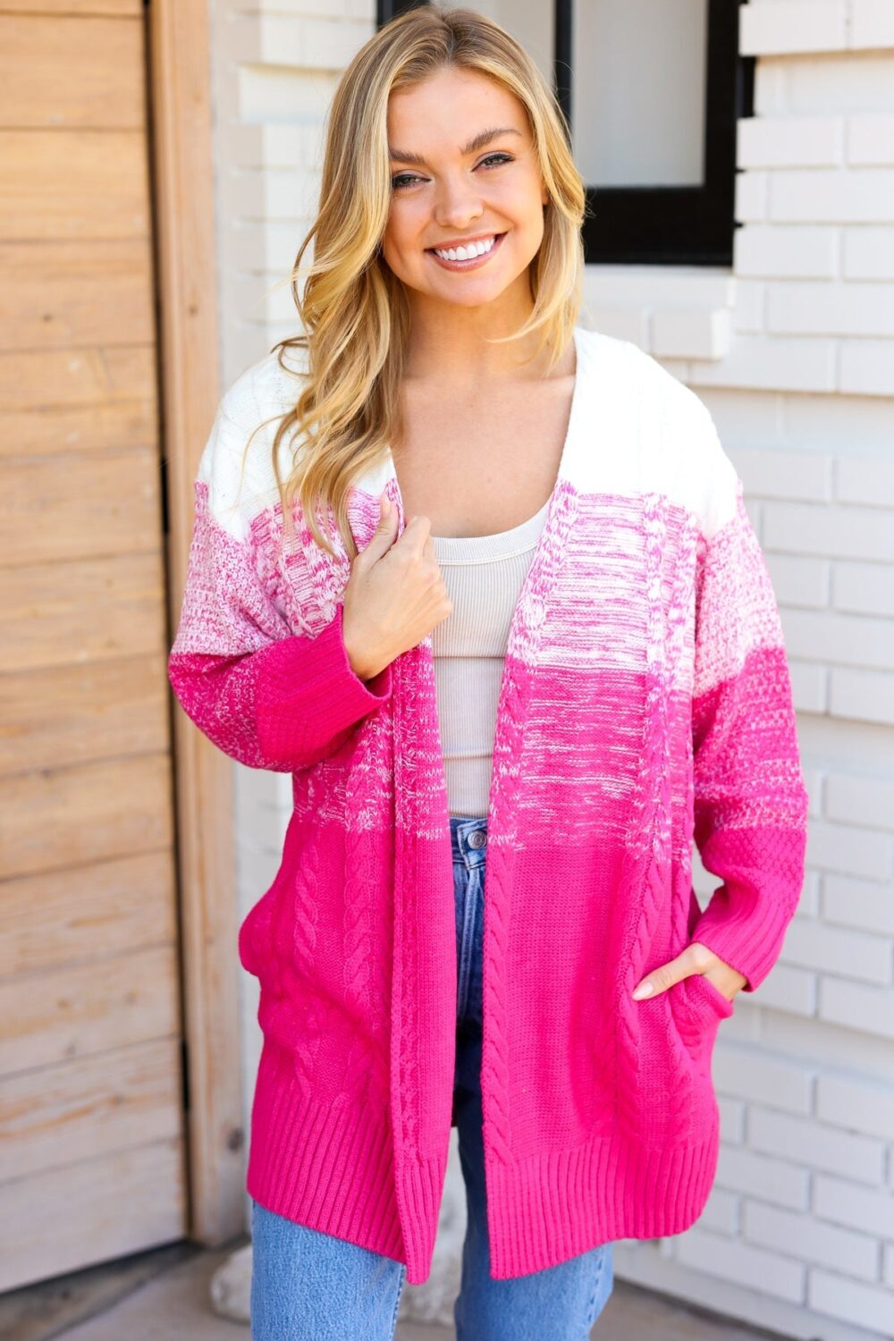 Slow Dance Fuchsia Ombre Cardigan