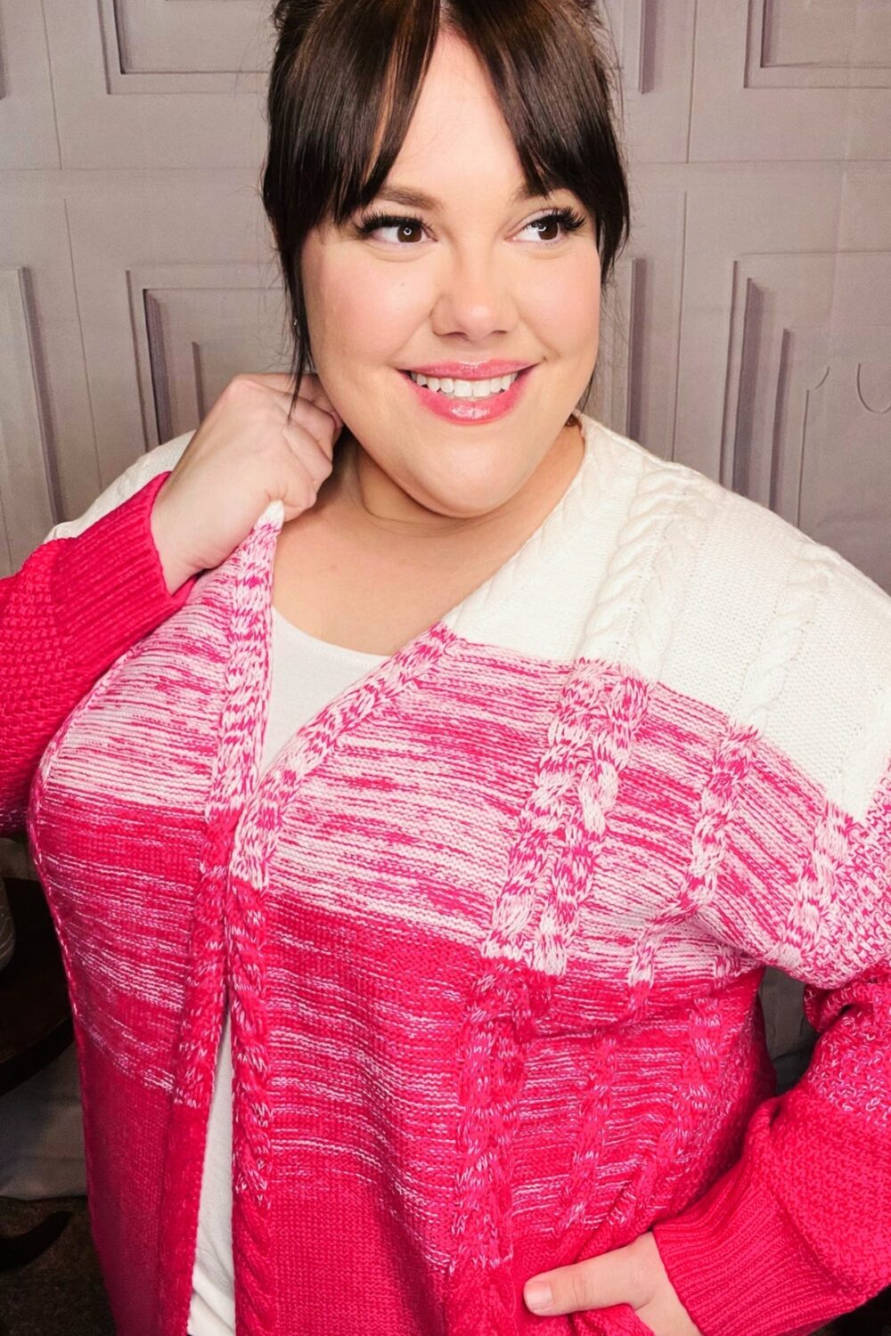 Slow Dance Fuchsia Ombre Cardigan - Image 4