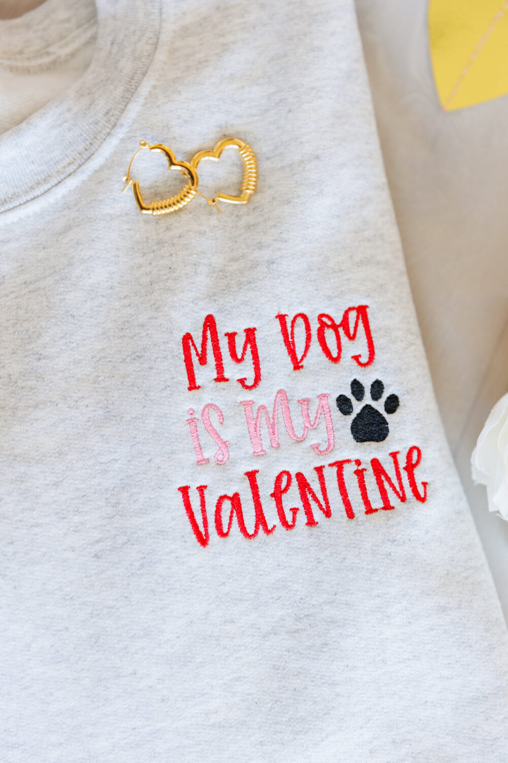 My Dog is My Valentine Embroidered Sweatshirt - Image 2